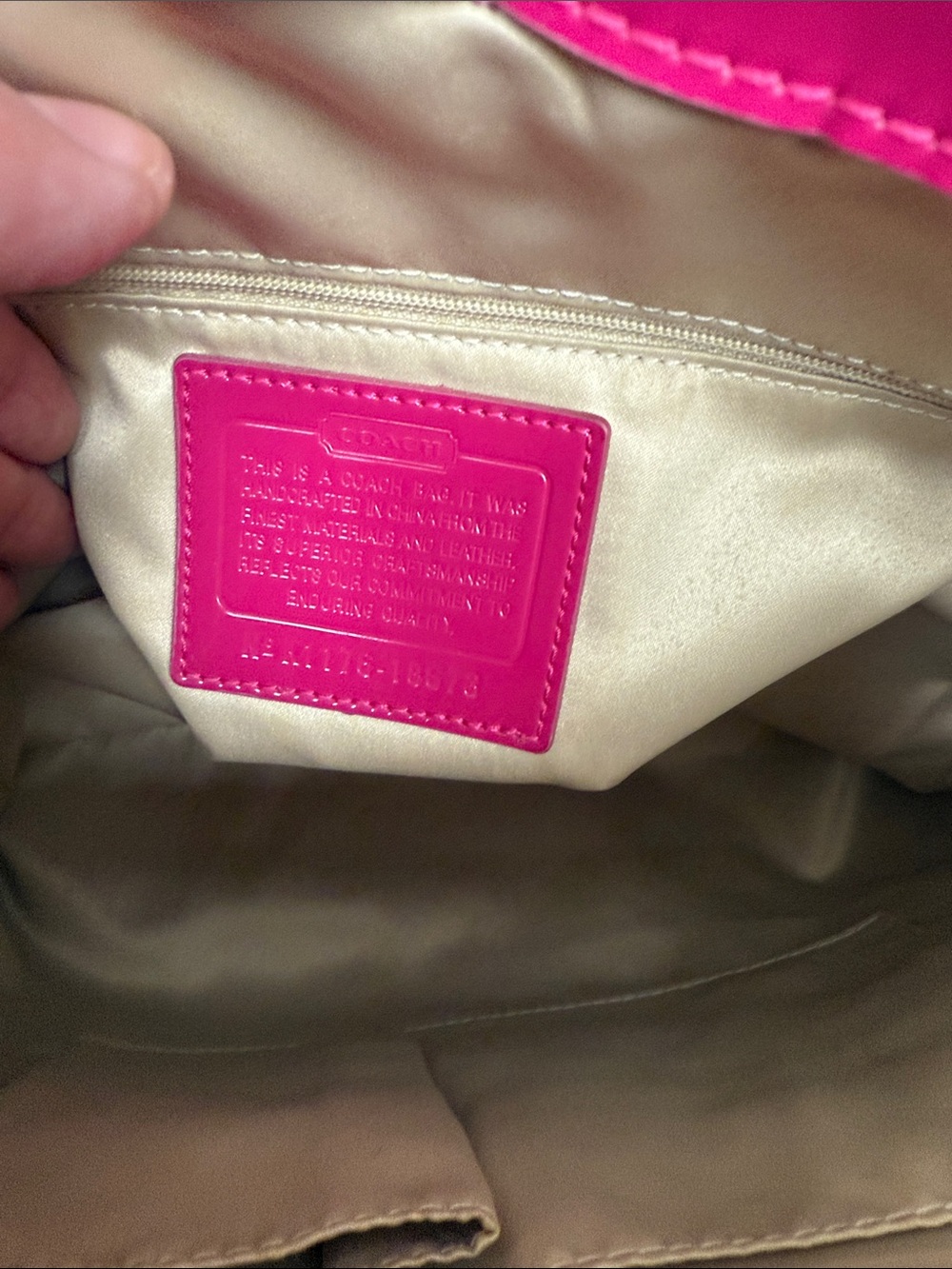 Coach Poppy Quilted Patent Shoulder Bag in Hot Pink - Picture 10 of 14